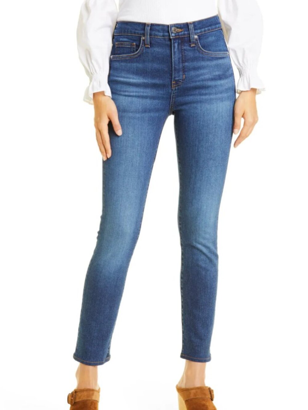 EUC Veronica Beard Emma skinny mid rise bright blue size 29 Made in LA